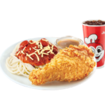 1 pc chickenjoy spicy with jolly spaghetti value meal